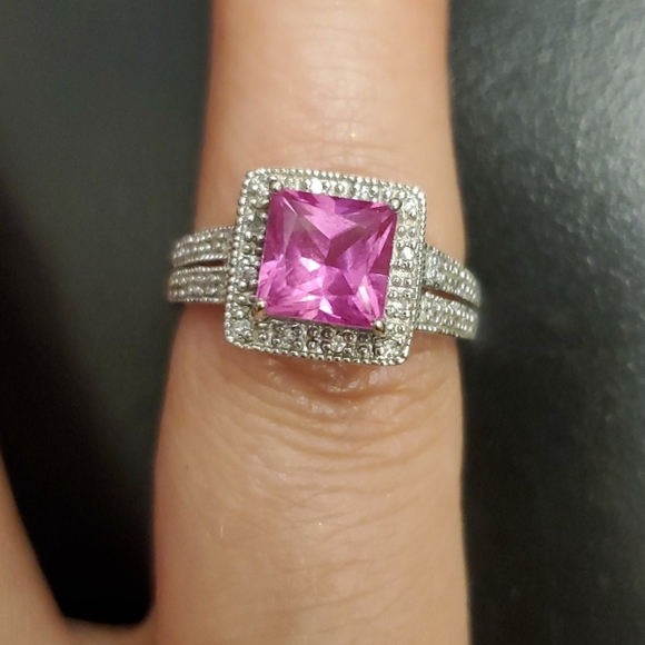 Kay Jewelers Jewelry - 10K Gold: Diamond, Lab Created Pink Sapphire Ring